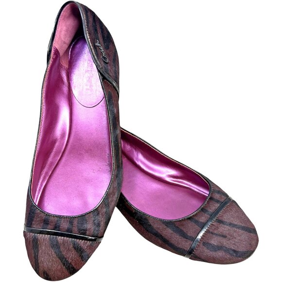 Coach Poppy Randy Animal Print Calf Hair Leather Ballet Flats - Picture 8 of 8